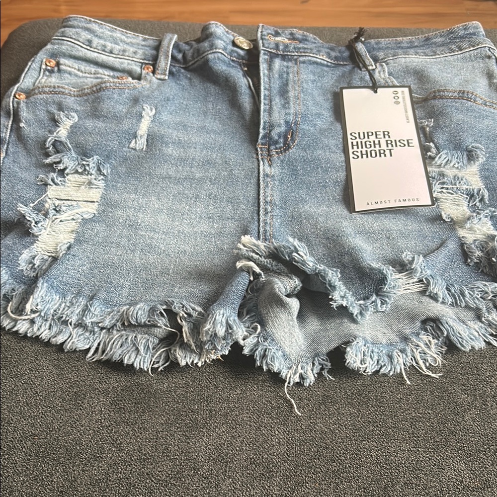 Almost Famous Light Blue High Waist Denim Shorts
